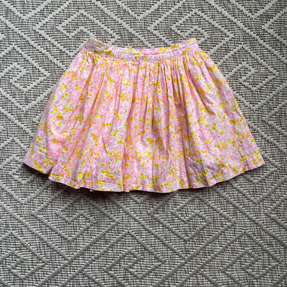 Jacadi Floral Pink and Yellow Skirt- 6Y